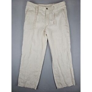 Tasso Elba Island Linen Pants Men's Size 34x28 Beige Resort Classic Costal